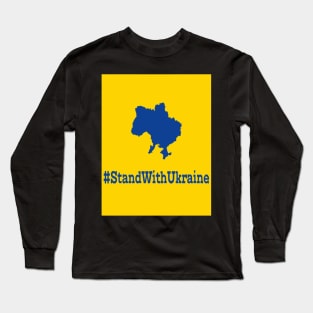 Stand With Ukraine Map Shirt Long Sleeve T-Shirt